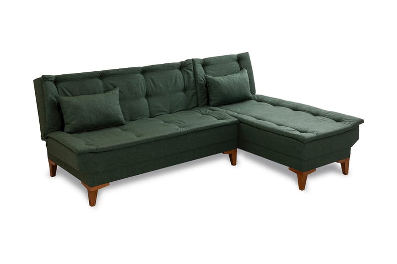 Hunterville Bäddsoffa m. Divan 4-sits 107x205 - Grön - Möbler - Soffa - Bäddsoffa - Bäddsoffa divan