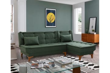 Hunterville Bäddsoffa m. Divan 4-sits 107x205 - Grön - Möbler - Soffa - Bäddsoffa - Bäddsoffa divan