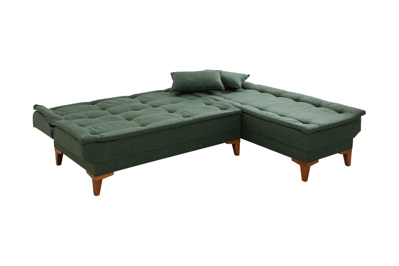 Hunterville Bäddsoffa m. Divan 4-sits 107x205 - Grön - Möbler - Soffa - Bäddsoffa - Bäddsoffa divan