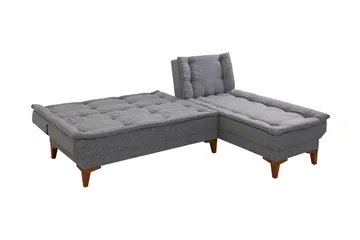 Hunterville Bäddsoffa m. Divan 4-sits 107x205 - Mörkgrå - Möbler - Soffa - Bäddsoffa - Bäddsoffa divan