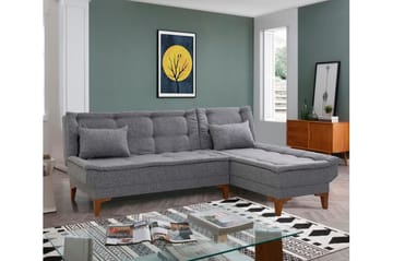 Hunterville Bäddsoffa m. Divan 4-sits 107x205 - Mörkgrå - Möbler - Soffa - Bäddsoffa - Bäddsoffa divan