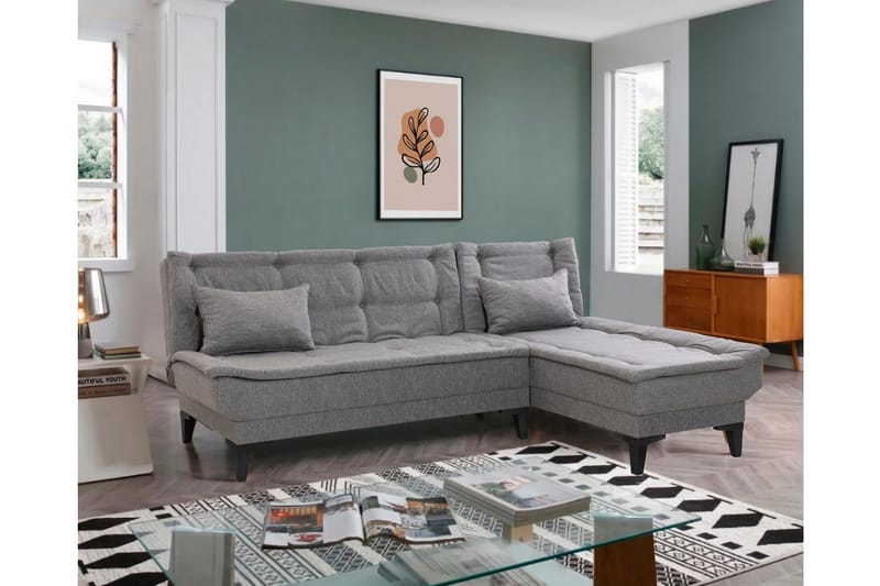 Hunterville Bäddsoffa m. Divan 4-sits - Grå - Möbler - Soffa - Bäddsoffa - Bäddsoffa divan