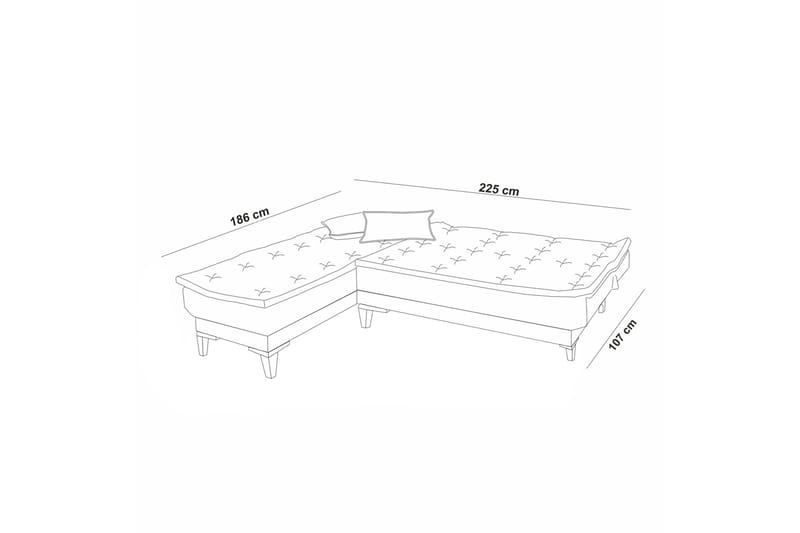 Hunterville Bäddsoffa m. Divan 4-sits - Grön - Möbler - Soffa - Bäddsoffa - Bäddsoffa divan
