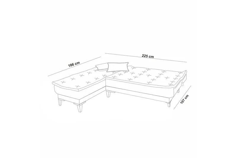 Hunterville Bäddsoffa m. Divan 4-sits - Grön - Möbler - Soffa - Bäddsoffa - Bäddsoffa divan