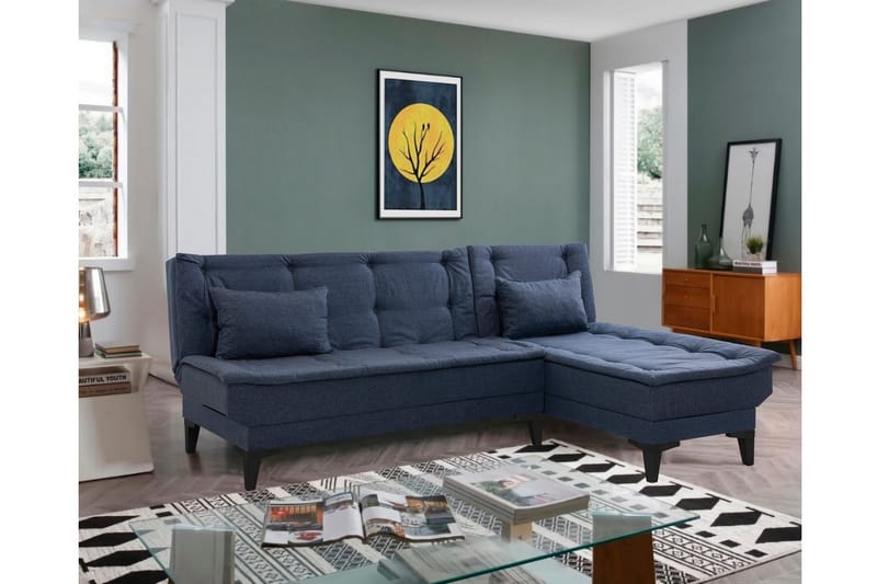 Hunterville Bäddsoffa m. Divan 4-sits - Marinblå - Möbler - Soffa - Bäddsoffa - Bäddsoffa divan