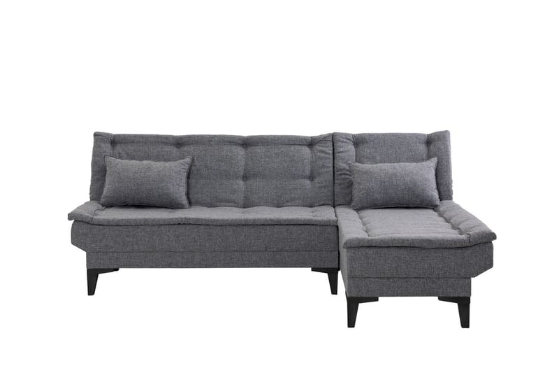 Hunterville Höger L-formad 4 sits Längsbäddad Bäddsoffa 107x225 cm i Tyg - Grå - Möbler - Soffa - Bäddsoffa - Bäddsoffa divan