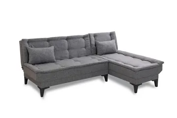 Hunterville Höger L-formad 4 sits Längsbäddad Bäddsoffa 107x225 cm i Tyg - Grå - Möbler - Soffa - Bäddsoffa - Bäddsoffa divan