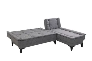 Hunterville Höger L-formad 4 sits Längsbäddad Bäddsoffa 107x225 cm i Tyg - Grå - Möbler - Soffa - Bäddsoffa - Bäddsoffa divan