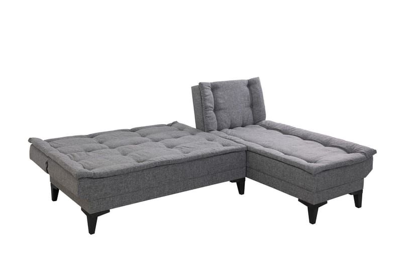 Hunterville Höger L-formad 4 sits Längsbäddad Bäddsoffa 107x225 cm i Tyg - Grå - Möbler - Soffa - Bäddsoffa - Bäddsoffa divan