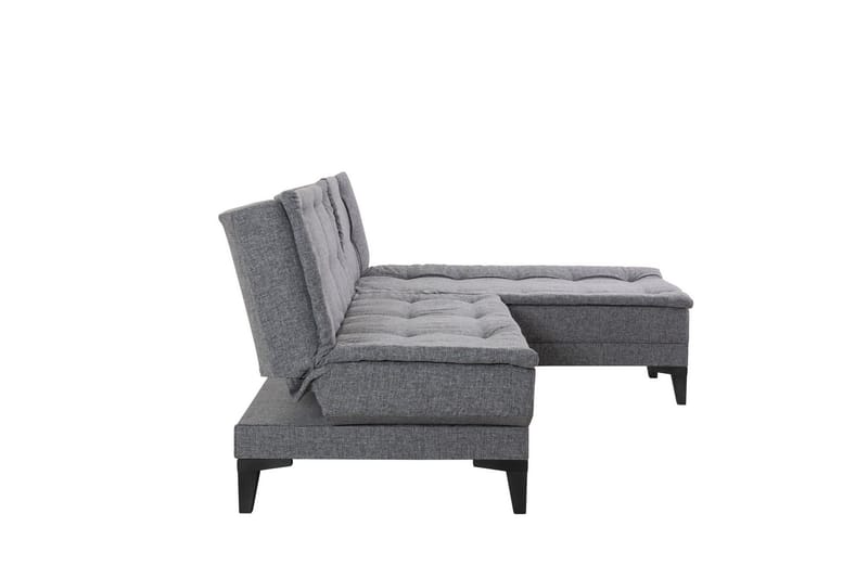 Hunterville Höger L-formad 4 sits Längsbäddad Bäddsoffa 107x225 cm i Tyg - Grå - Möbler - Soffa - Bäddsoffa - Bäddsoffa divan