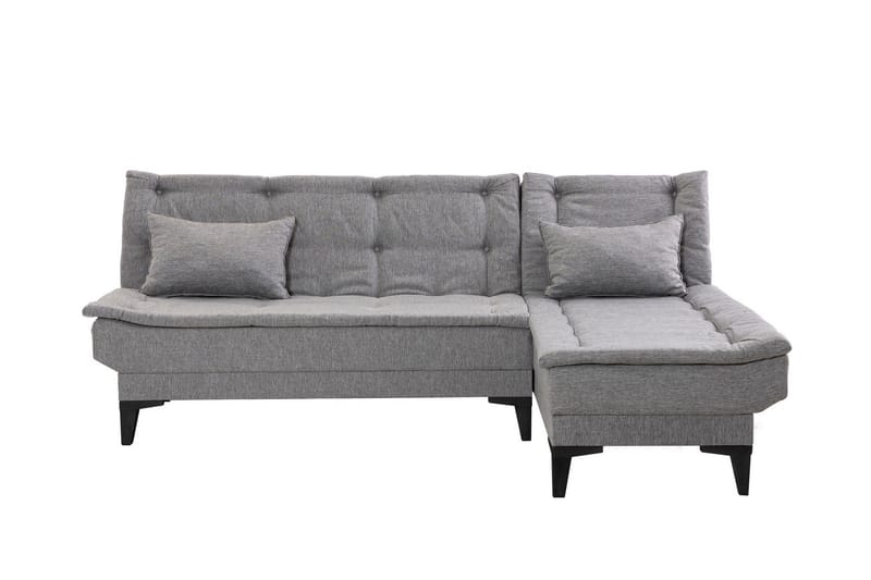 Hunterville Höger L-formad Längsbäddad Bäddsoffa 107x225 cm i Tyg - Grå - Möbler - Soffa - Bäddsoffa - Bäddsoffa divan