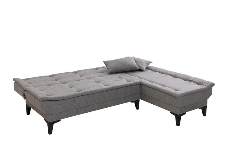 Hunterville Höger L-formad Längsbäddad Bäddsoffa 107x225 cm i Tyg - Grå - Möbler - Soffa - Bäddsoffa - Bäddsoffa divan