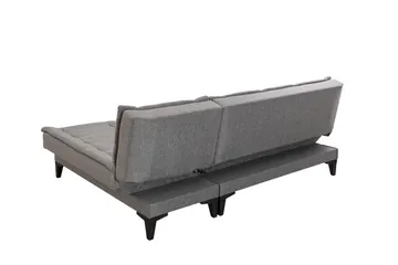 Hunterville Höger L-formad Längsbäddad Bäddsoffa 107x225 cm i Tyg - Grå - Möbler - Soffa - Bäddsoffa - Bäddsoffa divan