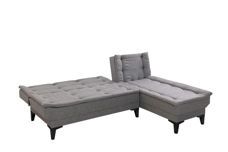 Hunterville Höger L-formad Längsbäddad Bäddsoffa 107x225 cm i Tyg - Grå - Möbler - Soffa - Bäddsoffa - Bäddsoffa divan