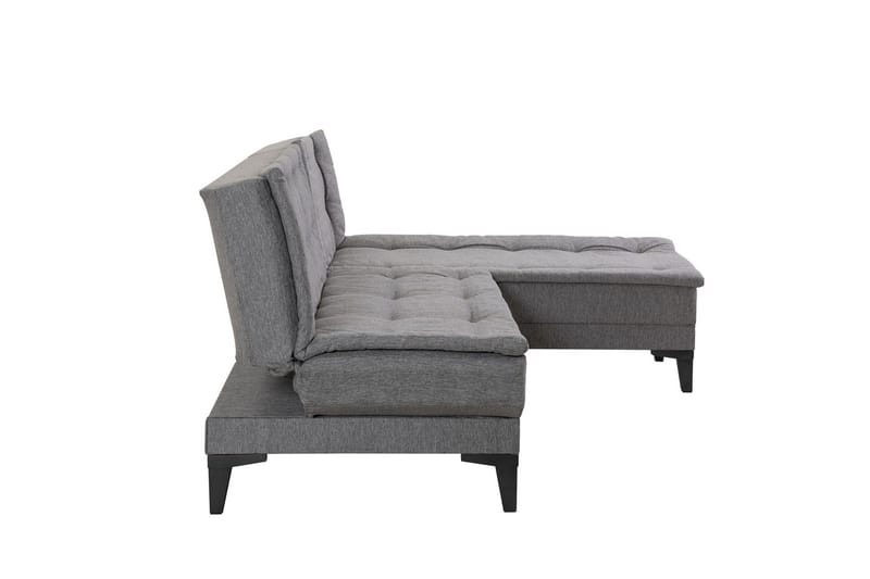 Hunterville Höger L-formad Längsbäddad Bäddsoffa 107x225 cm i Tyg - Grå - Möbler - Soffa - Bäddsoffa - Bäddsoffa divan