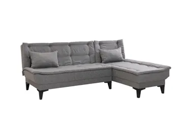 Hunterville Höger L-formad Längsbäddad Bäddsoffa 107x225 cm i Tyg - Grå - Möbler - Soffa - Bäddsoffa - Bäddsoffa divan