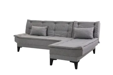 Hunterville Höger L-formad Längsbäddad Bäddsoffa 107x225 cm i Tyg - Grå - Möbler - Soffa - Bäddsoffa - Bäddsoffa divan