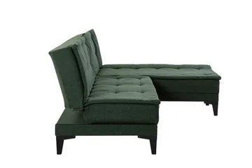 Hunterville Höger L-formad Längsbäddad Bäddsoffa 107x225 cm i Tyg - Grön - Möbler - Soffa - Bäddsoffa - Bäddsoffa divan