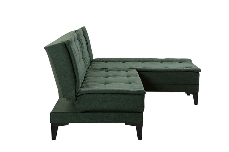 Hunterville Höger L-formad Längsbäddad Bäddsoffa 107x225 cm i Tyg - Grön - Möbler - Soffa - Bäddsoffa - Bäddsoffa divan