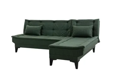 Hunterville Höger L-formad Längsbäddad Bäddsoffa 107x225 cm i Tyg - Grön - Möbler - Soffa - Bäddsoffa - Bäddsoffa divan