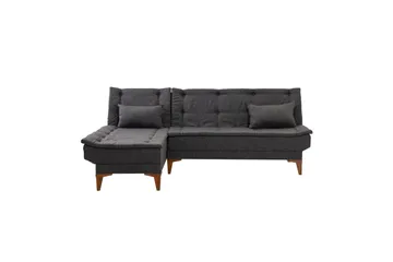 Hunterville Vänster L-formad Längsbäddad Bäddsoffa 107x225 cm i Tyg - Antracit - Möbler - Soffa - Bäddsoffa - Bäddsoffa divan