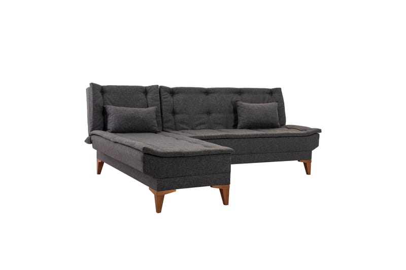 Hunterville Vänster L-formad Längsbäddad Bäddsoffa 107x225 cm i Tyg - Antracit - Möbler - Soffa - Bäddsoffa - Bäddsoffa divan