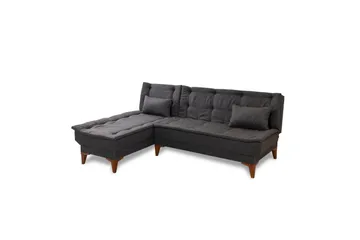 Hunterville Vänster L-formad Längsbäddad Bäddsoffa 107x225 cm i Tyg - Antracit - Möbler - Soffa - Bäddsoffa - Bäddsoffa divan
