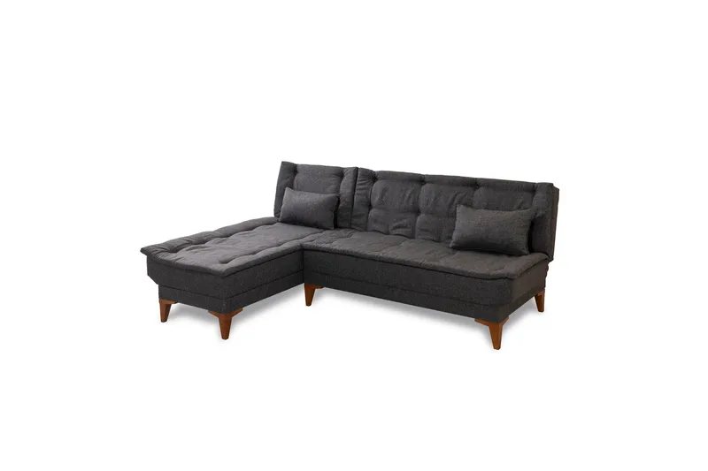 Hunterville Vänster L-formad Längsbäddad Bäddsoffa 107x225 cm i Tyg, Antracit