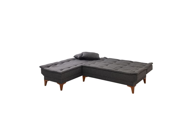 Hunterville Vänster L-formad Längsbäddad Bäddsoffa 107x225 cm i Tyg - Antracit - Möbler - Soffa - Bäddsoffa - Bäddsoffa divan