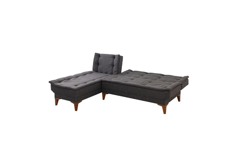 Hunterville Vänster L-formad Längsbäddad Bäddsoffa 107x225 cm i Tyg - Antracit - Möbler - Soffa - Bäddsoffa - Bäddsoffa divan