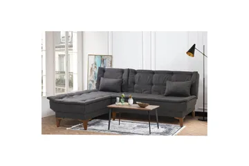 Hunterville Vänster L-formad Längsbäddad Bäddsoffa 107x225 cm i Tyg - Antracit - Möbler - Soffa - Bäddsoffa - Bäddsoffa divan