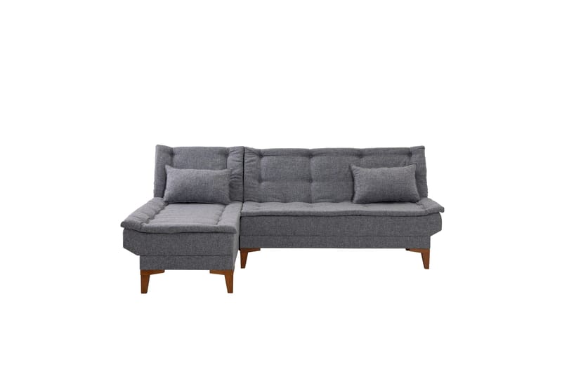 Hunterville Vänster L-formad Längsbäddad Bäddsoffa 107x225 cm i Tyg - Grå - Möbler - Soffa - Bäddsoffa - Bäddsoffa divan