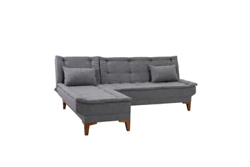 Hunterville Vänster L-formad Längsbäddad Bäddsoffa 107x225 cm i Tyg - Grå - Möbler - Soffa - Bäddsoffa - Bäddsoffa divan