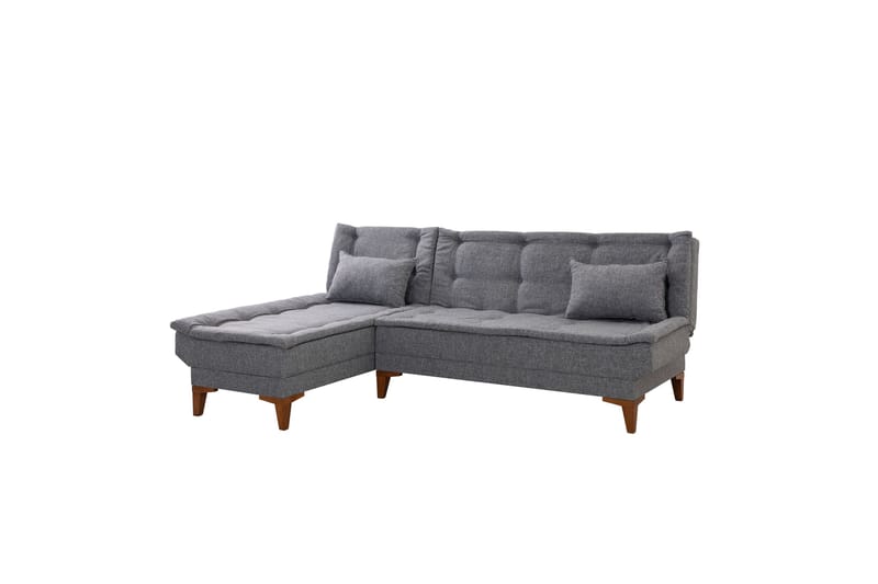 Hunterville Vänster L-formad Längsbäddad Bäddsoffa 107x225 cm i Tyg - Grå - Möbler - Soffa - Bäddsoffa - Bäddsoffa divan