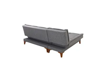 Hunterville Vänster L-formad Längsbäddad Bäddsoffa 107x225 cm i Tyg - Grå - Möbler - Soffa - Bäddsoffa - Bäddsoffa divan