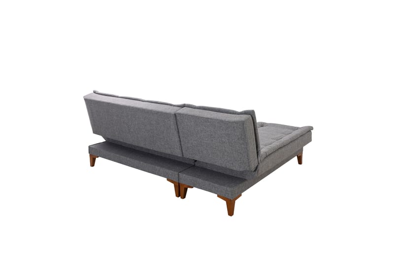 Hunterville Vänster L-formad Längsbäddad Bäddsoffa 107x225 cm i Tyg - Grå - Möbler - Soffa - Bäddsoffa - Bäddsoffa divan