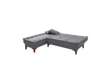 Hunterville Vänster L-formad Längsbäddad Bäddsoffa 107x225 cm i Tyg - Grå - Möbler - Soffa - Bäddsoffa - Bäddsoffa divan