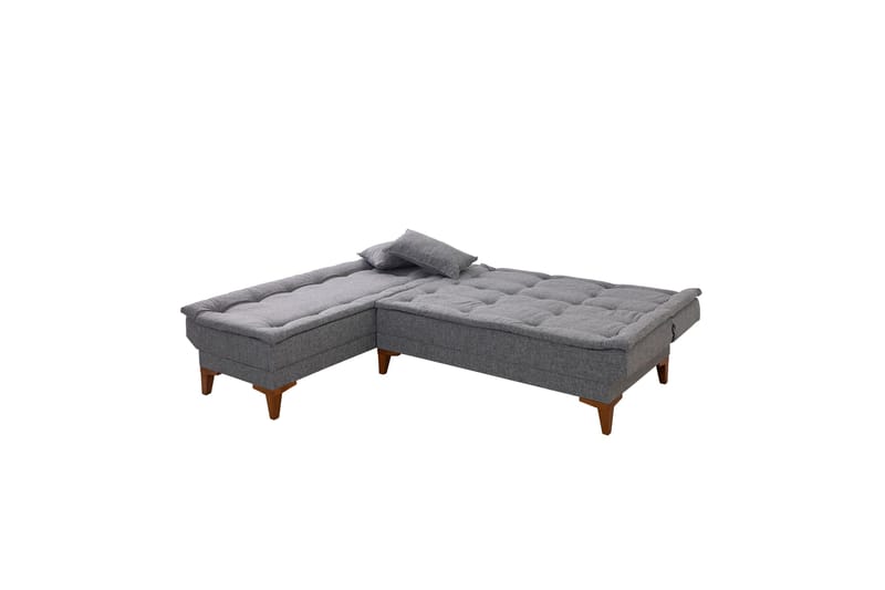 Hunterville Vänster L-formad Längsbäddad Bäddsoffa 107x225 cm i Tyg - Grå - Möbler - Soffa - Bäddsoffa - Bäddsoffa divan