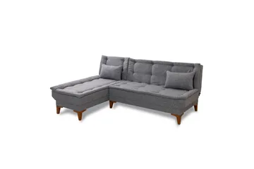 Hunterville Vänster L-formad Längsbäddad Bäddsoffa 107x225 cm i Tyg - Grå - Möbler - Soffa - Bäddsoffa - Bäddsoffa divan