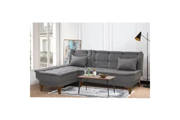 Hunterville Vänster L-formad Längsbäddad Bäddsoffa 107x225 cm i Tyg - Grå - Möbler - Soffa - Bäddsoffa - Bäddsoffa divan
