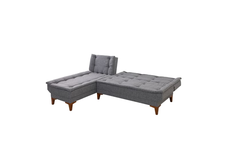 Hunterville Vänster L-formad Längsbäddad Bäddsoffa 107x225 cm i Tyg - Grå - Möbler - Soffa - Bäddsoffa - Bäddsoffa divan