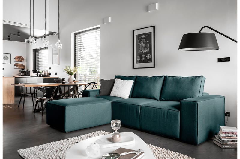 Kamli Bäddsoffa m. Divan med Förvaring - Blå - Möbler - Soffa - Bäddsoffa - Bäddsoffa divan