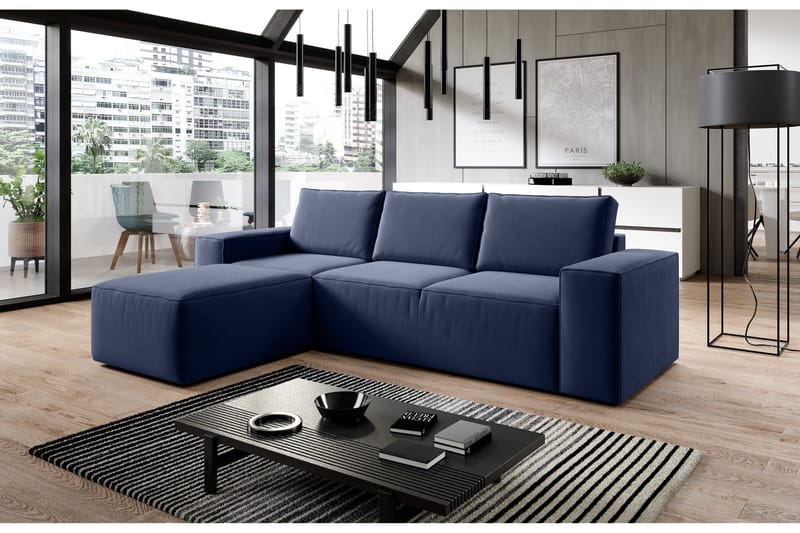 Kamli Bäddsoffa m. Divan med Förvaring - Blå - Möbler - Soffa - Bäddsoffa - Bäddsoffa divan