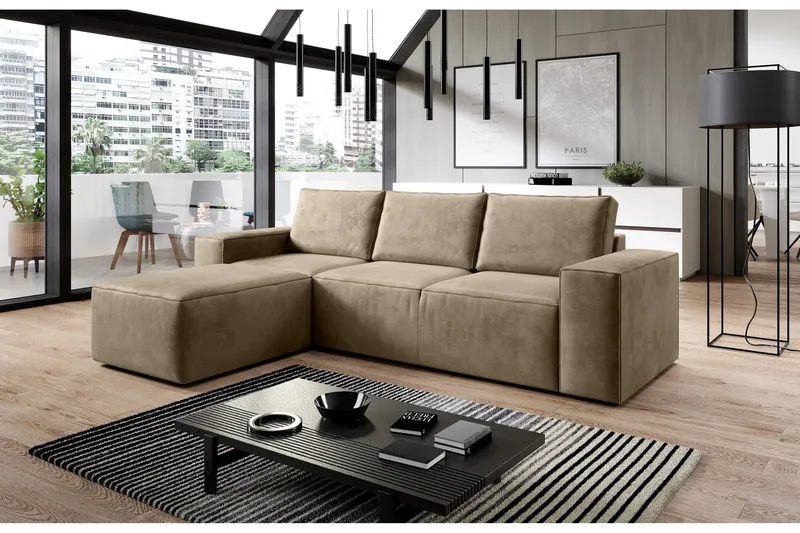 Kamli Bäddsoffa m. Divan med Förvaring - Brun - Möbler - Soffa - Bäddsoffa - Bäddsoffa divan