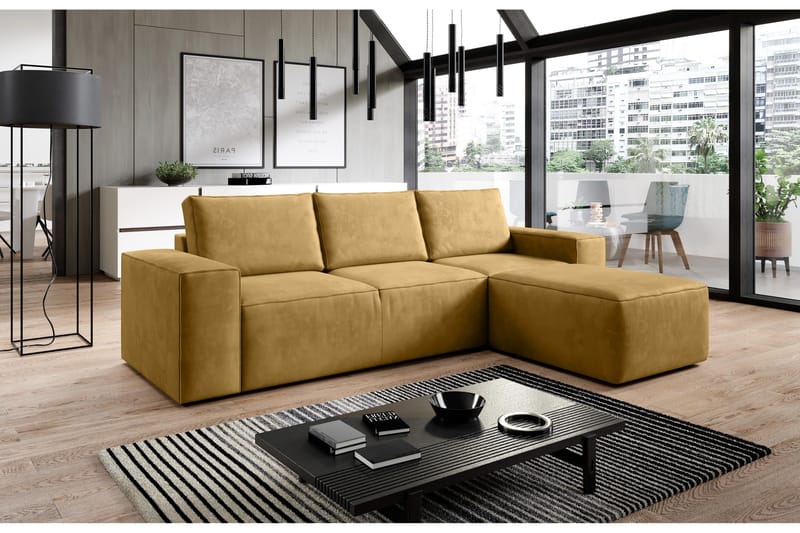 Kamli Bäddsoffa m. Divan med Förvaring, Brun