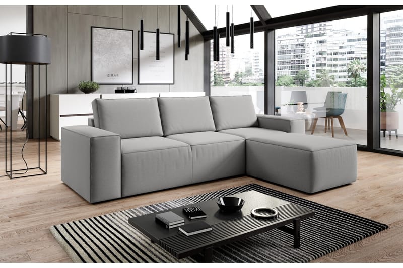 Kamli Bäddsoffa m. Divan med Förvaring - Grå - Möbler - Soffa - Bäddsoffa - Bäddsoffa divan
