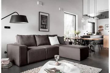 Kamli Bäddsoffa m. Divan med Förvaring - Grå - Möbler - Soffa - Bäddsoffa - Bäddsoffa divan