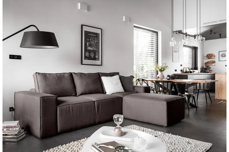 Kamli Bäddsoffa m. Divan med Förvaring - Grå - Möbler - Soffa - Bäddsoffa - Bäddsoffa divan
