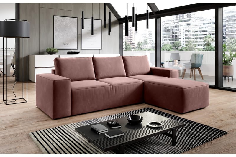 Kamli Bäddsoffa m. Divan med Förvaring, Grön