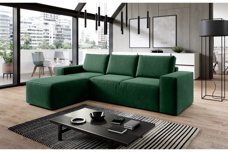 Kamli Bäddsoffa m. Divan med Förvaring - Grön - Möbler - Soffa - Bäddsoffa - Bäddsoffa divan
